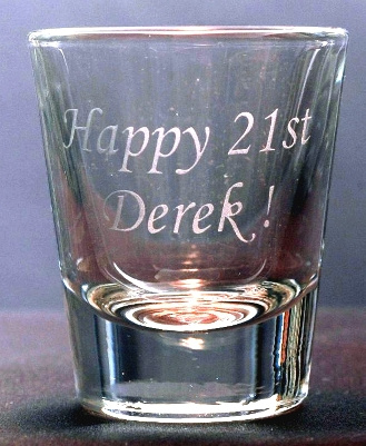 Shot Glass customized with More than One Word